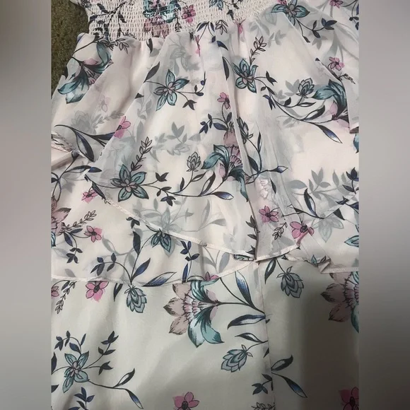 Eliza J Pink Floral Tiered Midi Dress / Plus Size 16 - Picture 5 of 14